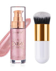 Body Shimmer Oil, Waterproof Long Lasting Moisturizing Bronze Pink #04) 1oz