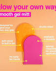 b.tan Gel Body Self Tanning Mitt | Glow Your Own Way Smooth Gel Mitt - Sunless Tan Gel Applicator Glove, Streak-Free, Even Application, Double Sided, Reusable