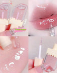 3Pcs Clear Cute Lip Gloss Set,Fruit Flavored Lip Oil Set,Long Lasting Moisturizing,Hydrating Lip Glow Oil for Kids and Teens,Party Gift,Non-toxic