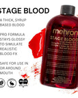 Mehron Makeup Stage Blood | Realistic Fake Blood For Halloween | Stage Blood Makeup| Washable Fake Blood for Special FX, Stage & Screen, Halloween, & Cosplay (16 oz) (Bright Arterial)