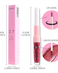 Kaely 2-in-1 Dark Red Metallic Lipstick and Lip Liner, Shimmer Liquid Metallic Lipsticks for Women, Glitter Lip Gloss Stain Long Lasting Waterproof Smudge Proof 24 Hour, Vegan Makeup, 01