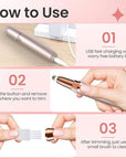 Eyebrow Trimmer for Women Rechargeable: Women Eyebrow Hair Remover with LED Light,Safe Painless Eyebrow Epilator Pen,Lady Eyebrow Shaper Electric Eyebrow Shaver Razor