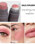 Cream to Powder Blush Stick, High Impact Color, Moisturizing Face Makeup (01#, 1 Count (Pack of 1))
