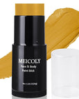 MEICOLY Yellow Face Body Paint Stick(1.06 Oz),Sally Makeup Dress Face Paint,Scarecrow Body Paint Stick,Sweatproof Waterproof Ginger Tan Face Paint for Halloween Special Effects SFX Cosplay