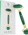 Beauty by Earth Jade Roller for Face - Smoothes Fine Lines & Wrinkles, Face Massager Skin Care Tools with Small Eye Roller for Puffy Eyes, De-Puffing & Firming Facial Tool, Self Care Gifts for Women