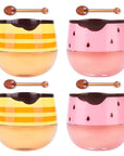 4Pcs Honey Strawberry Lip Balm Honey Exfoliator
