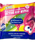 Mr. Bubble Moisturizing Kids Gentle Face and Hand Wipes, Travel Size Biodegradable Deep Cleaning Towelettes Made with Hydrating Aloe Vera and Chamomile (Pack of 12 Pouches, 15 Wipes Each)