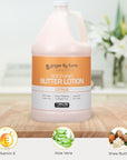 Ginger Lily Farms Club & Fitness Soothing Butter Lotion for Dry Skin, 100% Vegan & Cruelty-Free, Citrus Scent, 1 Gallon (128 fl oz) Refill