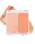 2aN Dual Color Face Blusher, Buildable & Blendable Cheek Color, Natural & Vibrant Finish, Long-Lasting Powder Blush, Blends Easily with Natural Skin Tones, Korean Beauty (12 Orange Flare)