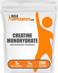 BulkSupplements.com Creatine Monohydrate Powder - Creatine Supplement, Micronized Creatine 1kg, Creatine Powder - Unflavored & Gluten Free, 5g (5000mg) per Servings, 1kg (2.2 lbs) (Pack of 1)