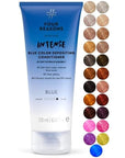 Four Reasons Color Mask INTENSE- Blue – (27 Colors) Intensive Toning Treatment - Color DepositingConditioner – Semi Permanent Hair Dye for Lightened and Colored Hair– 100% Vegan, 6.76 fl oz
