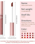 Matte Liquid Lipstick,Brown Purple Liquid Lip Stains, Long Lasting Waterproof Lip Gloss Makeup, Velvet Non-Stick Cup Lips Stain X-05#