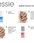 essie nail polish, Ballet French Manicure Kit, a sheer pink and a white nail polish, 8-free vegan, 1 kit