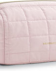 BAGSMART Makeup Bag Travel Toiletry Bag, Puffy Padded Make Up Bags for Women Makeup Organizer Case, Wide-open Pouch Purse Travel Essentials Toiletries Accessories Brushes, Pink