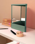Non-Reversing Mirror, True Image Reflection, Precision True Images Real Reflection, Precision Glass Viewing Angle, Makeup Vanity Non-Magnifying Tabletop Beauty Mirror (Atrovirens, Small)