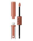 NYX Professional Makeup Shine Loud, Long-Lasting Liquid Lipstick with Clear Lip Gloss - Goal Crusher (Mid-Tone Beige)