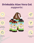 Lily Of The Desert Aloe Vera Gel - Inner Fillet Thicker Consistency Aloe Vera Drink with Natural Vitamins, Digestive Enzymes for Gut Health, Stomach Relief, Wellness, Glowing Skin, 32 Oz (Pack of 2)