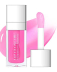 Hydrating Lip Glow Oil, Plumping Moisturizing Lip Oil Gloss, Smooth Lip Lines Plump Lip,Transparent Plumping Clear Glossy Tinted Balm Care 0.2Fl oz #Raspberry