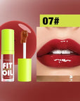 8 Colors Hydrating Lip Oil, Big Brush Head Lip Glaze Shiny Transparent Lip Glow Oil 0.35 Fl Oz, Glossy Finish (# 07)