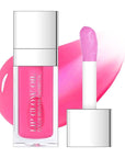 Hydrating Lip Glow Oil, Plumping Moisturizing Lip Oil Gloss, Smooth Lip Lines Plump Lip,Transparent Plumping Clear Glossy Tinted Balm Care 0.2Fl oz #Cherry