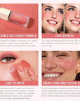KIMUSE Soft Cream Blush Makeup, Liquid Blush for Dewy Finish