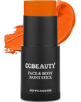 CCbeauty Neon Orange Face Paint Stick, UV Orange Face Painting Kit, Full Coverage SFX Makeup Foundation, Professional Non-Toxic Body Paint for Halloween Costume Cosplay Party, Glow In The Dark Makeup