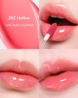 Dew Drop Tint #202 Mellow 4.5g, Hydrating, Glossy, Lightweight Lip Stain with High-shine, Long Lasting Color with Moisturizing Lip Drop, Dewy Finish, Korean Beauty Makeup