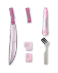 Panasonic Women’s Facial Hair Remover and Eyebrow Trimmer with Pivoting Head, Includes 2 Gentle Blades for Brow and Face and 2 Eyebrow Trim Attachments, Battery-Operated – ES2113PC
