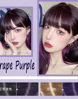 Purple Hair Dye Shampoo Permanent YIZHONG Hair Color For 100% Gray Coverage Women Men Dark Easy Comb Dyeing (grape purple)