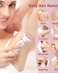 Electric Razor for Women 4 in 1 Rechargeable Painless Body Razors and Facial Hair Remover for Bikini Leg Body Face Underarm