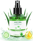 Aloe Vera Spray for Whole Body Skin, Aoe Vera Spray Extract from Freshly Cut Aloe and Infused wirh Cucumber Essence,Fast Absorbing, Easy to Use, Travel Set, 1.73 oz