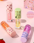 Petansy Fruit-Flavored Plumping Lip Oil Set 4 Packs Moisturizing Lip Glow Oil Long Lasting Nourishing Lip Gloss Set No-Sticky Gloss Lip Balm Lip Care