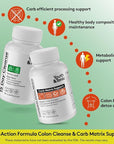 Youth & Tonic 15 Day Cleanse & Carb Matrix Support for Bloating, Gut & Metabolism Health, Break The Plateau, Feel Lighter & Energized, Colon Cleanser & Detox with ACV, Glucomannan, Chromium, 60 Pills