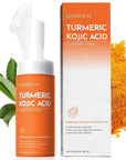 Turmeric Kojic Acid Facial Cleanser, Brightening Foaming Face Wash with Soft Massage Heads, Kojic Acid Cleanser Exfoliating, Turmeric Cleansing for Dark Spots 4.23 oz
