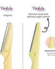 Dorco Tinkle Everglow, 12 Razors (4 Packs of 3), Eco-Friendly Dermaplaning Tool, Multipurpose Eyebrow Razor & Face Shaver