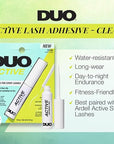 DUO Active Clear Lash Glue – Brush-On Lash Adhesive for Strip Lashes, Quick-Dry, Waterproof Eyelash Glue, 0.16 oz (4.6g)