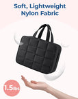 BAGSMART Travel Toiletry Bag with Jewelry Organizer, Hanging Travel Bag for Toiletries, Puffy Makeup Cosmetic Bag Organizer, Carry-on Travel Accessories Essentials, Black-L