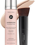 Jerome Alexander MagicMinerals AirBrush Foundation – 2 Piece Set with Airbrush Foundation and Kabuki Brush - Spray Makeup with Anti-aging Ingredients for Smooth Radiant Skin - Light
