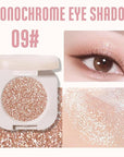 Glitter Shimmer Sparkle Eyeshadow Palette Makeup for Women, Light Brown Glitter Shimmer Metallic Holographic Iridescent Cream Iridescent Single Monochrome Eye Shadow Makeup, 09