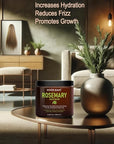 Rosemary Hair Treatment - with Collagen, Biotin, Argan Oil for Dry, Damaged, Curly Hair - Strengthening Deep Conditioner for Split Ends & Growth - 8.45 fl oz