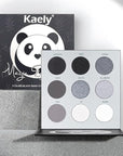evpct 9 Colors Silver Gray Glitter Eyeshadow Palette, Black Smokey Grey and Silver White Sparkle Glitter Shimmer Shiny Eye Shadow Palette Makeup for older Women, Goth Gothic Highly Pigmented Eyeshadow