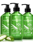 Aloderma Organic Aloe Vera Gel for Skin + Tea Tree Oil, Made within 12 Hours of Harvest, Soothing Pure Aloe Vera Gel for Face, Works Great for Scalp, Acne & Aftershave, All Natural Aloe Gel - 10.6 Oz