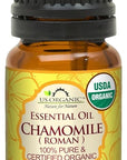 US Organic 100% Pure Chamomile (Roman) Essential Oil - USDA Certified Organic, Steam Distilled - W/Euro Dropper (More Size Variations Available) (5 ml)