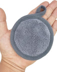 Reusable Makeup Remover Pads 16 Pack Microfiber Cleansing Facial Rounds Wipes Face, Eyes, Lips(3.5inch, grey)
