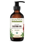 Banyan Botanicals Organic Castor Oil – Pure and Refined Castor Oil – for Face and Skin Care, Hair Care, and Natural Beauty – 8 oz – Non GMO, Hexane Free, Vegan, and Cruelty Free