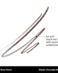 Morphe Micro Dual Eyebrow Pencil - Dual-Ended Brow Pencil Featuring a Retractable, Ultra-Precise, Pointed Tip - Richly Pigmented, Smooth-Gliding, Long-Lasting Wax Formula - Chocolate Mousse (0.003 oz)