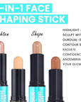 Kaely 2Pcs Cream Bronzer Highlighter Stick,Face Shaping Contouring Shades Makeup,03+16
