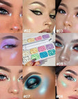 8 Color Face Cheek Highlighter Makeup Palette Shimmer