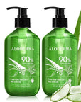 Aloderma Organic Aloe Vera Gel for Skin + Tea Tree Oil, Made within 12 Hours of Harvest, Soothing Pure Aloe Vera Gel for Face, Works Great for Scalp, Acne & Aftershave, All Natural Aloe Gel - 10.6 Oz
