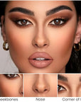 Kaely 2Pcs Cream Bronzer Highlighter Stick,Face Shaping Contouring Shades Makeup,16+17
